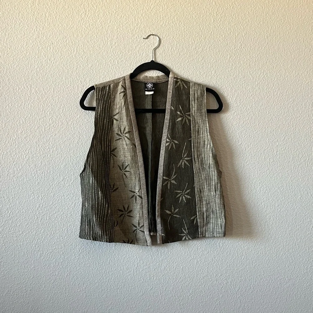 Vintage Oyako Linen Blend Dress and Vest Set - Picture 3 of 12